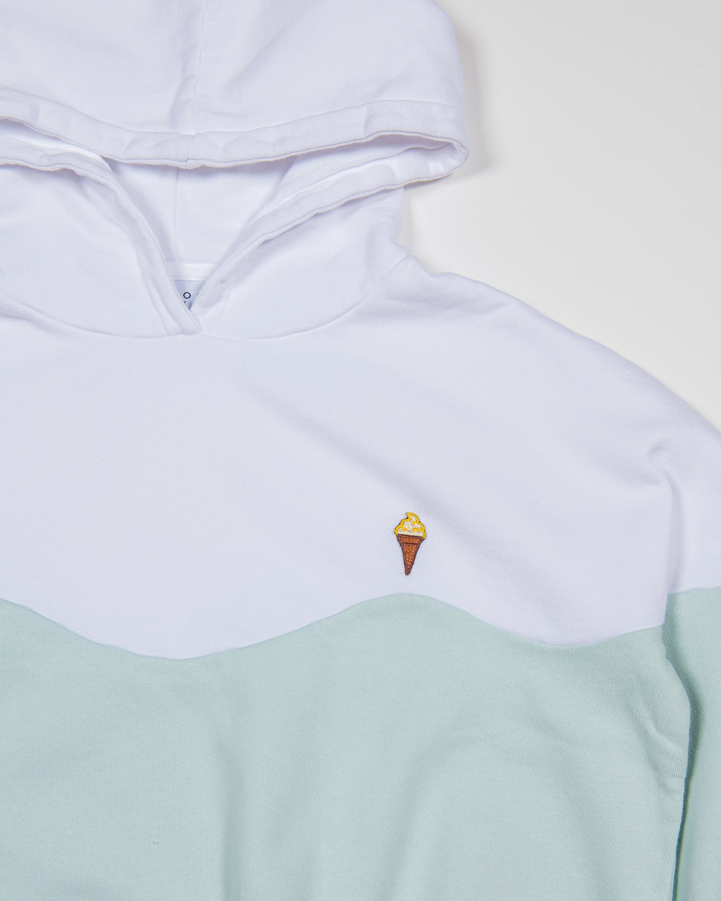 Sweat à capuche Coton Bio BICOLOR Femme - Vert menthe