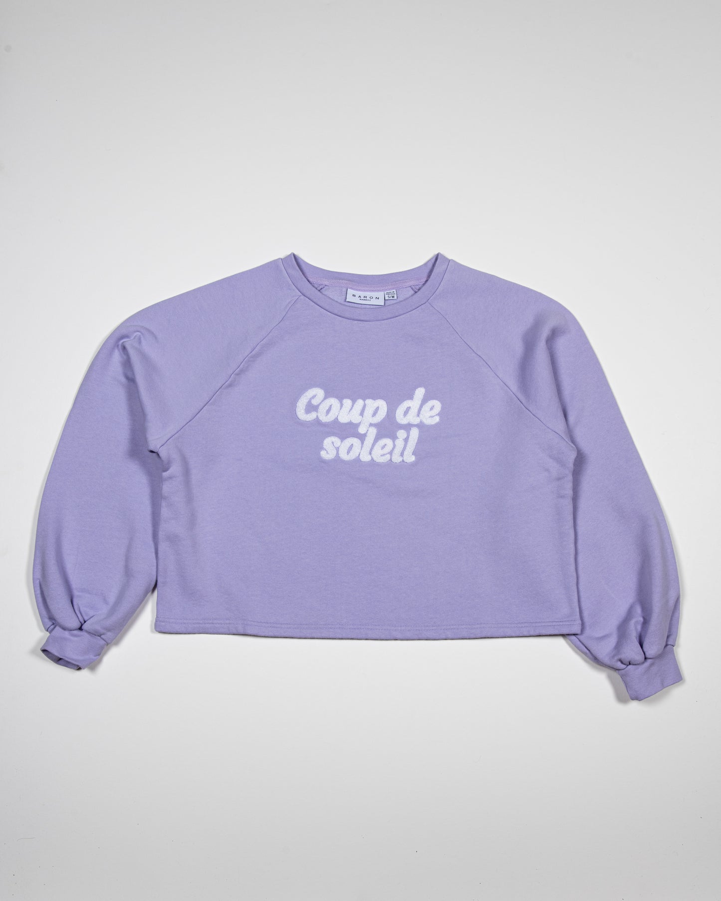 Sweat Crop top Coton Bio COUP DE SOLEIL - Violet parme