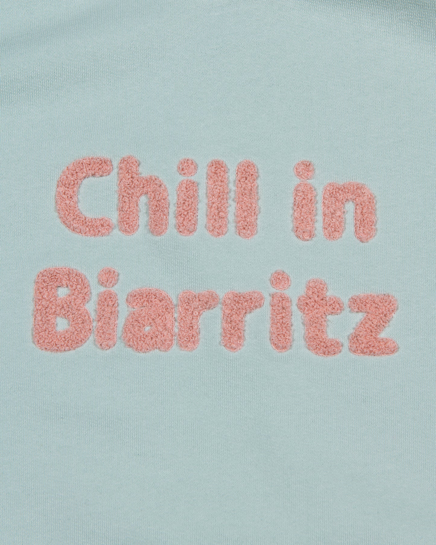 Sweat Crew Femme Coton Bio CHILL IN BIARRITZ - Vert menthe