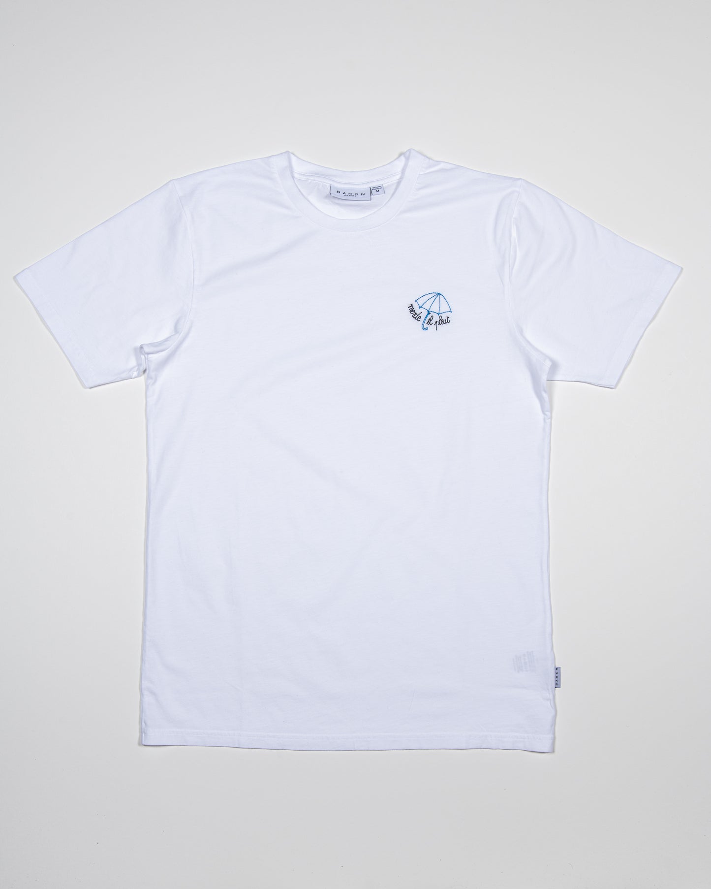 T-shirt Coton Bio MERDE IL PLEUT - Blanc