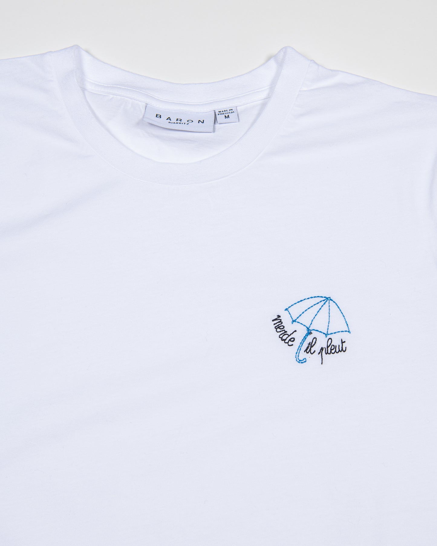 T-shirt Coton Bio MERDE IL PLEUT - Blanc