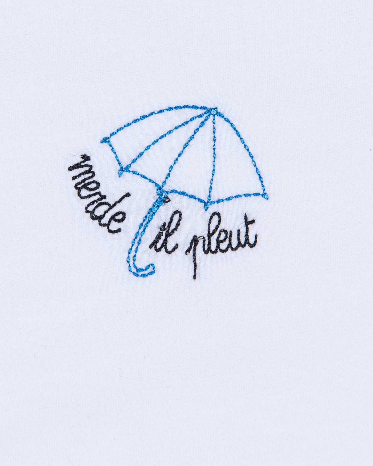 T-shirt Coton Bio MERDE IL PLEUT - Blanc
