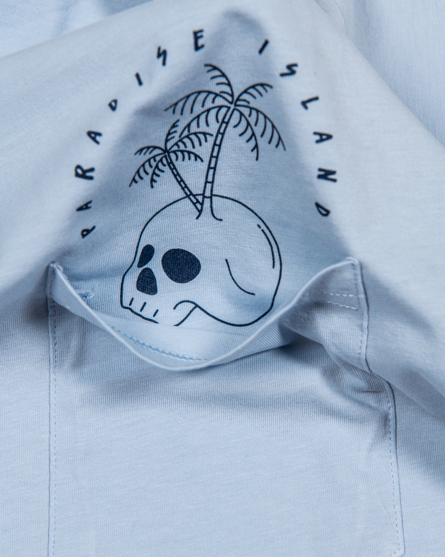 Tee-shirt Coton Bio SKULL - Bleu gris