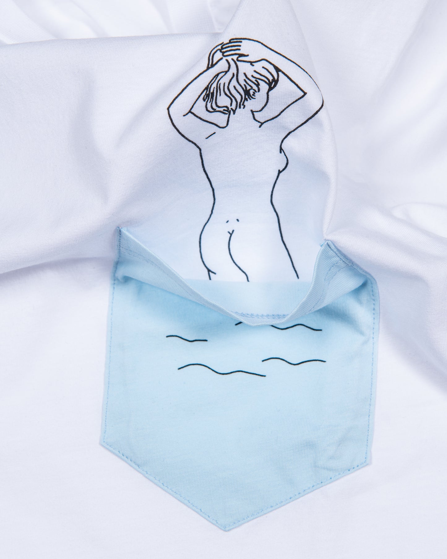 Tee-shirt Coton Bio BAIN DE MINUIT - Bleu azur