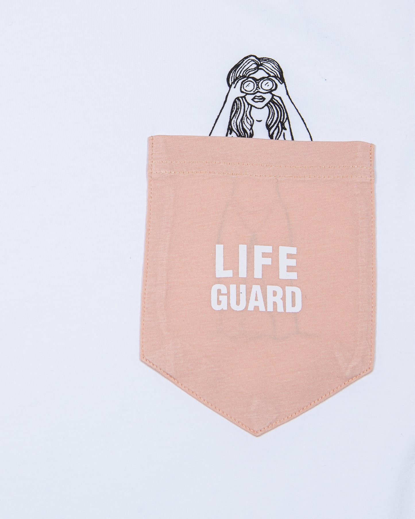 Tee-shirt Coton Bio LIFEGUARD - Rose pastel
