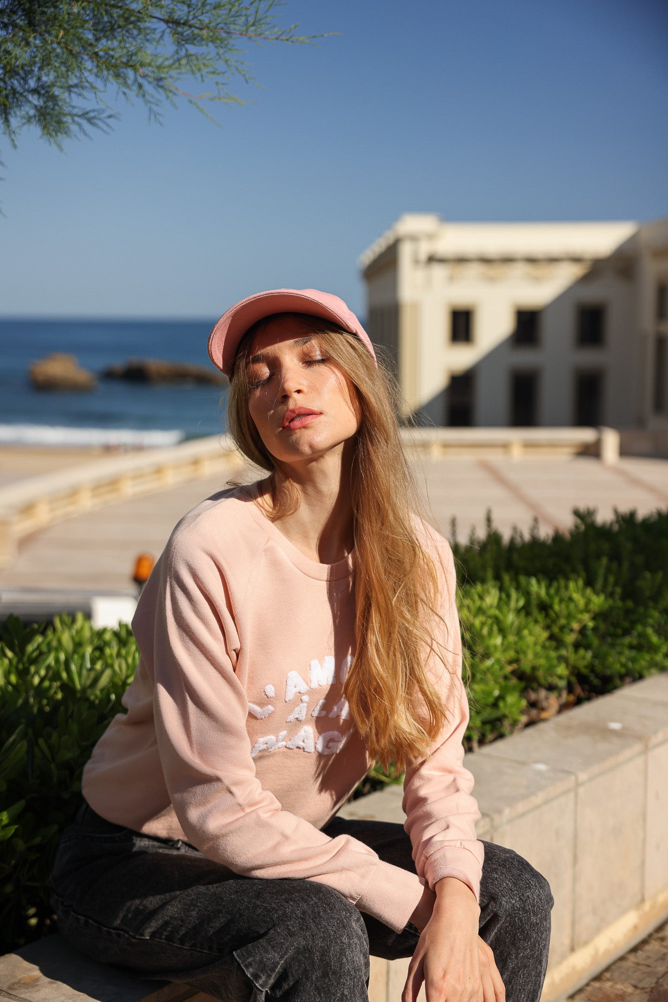 Casquette Baseball Coton Bio CURVE - Rose pastel