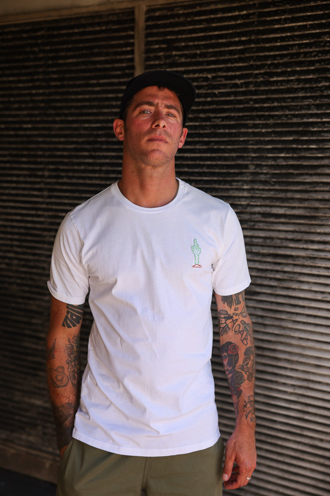 Tee-shirt Coton Bio brodé CACTUS - Blanc