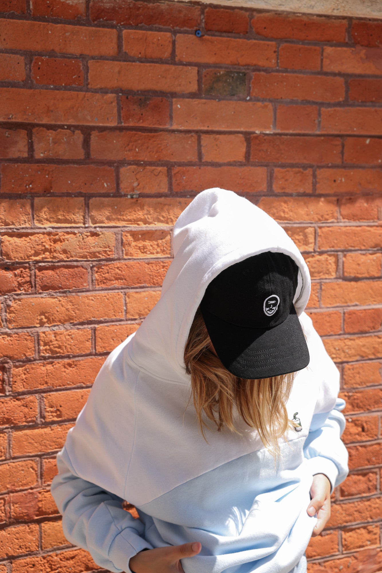 Sweat à capuche Coton Bio BICOLOR - Bleu azur