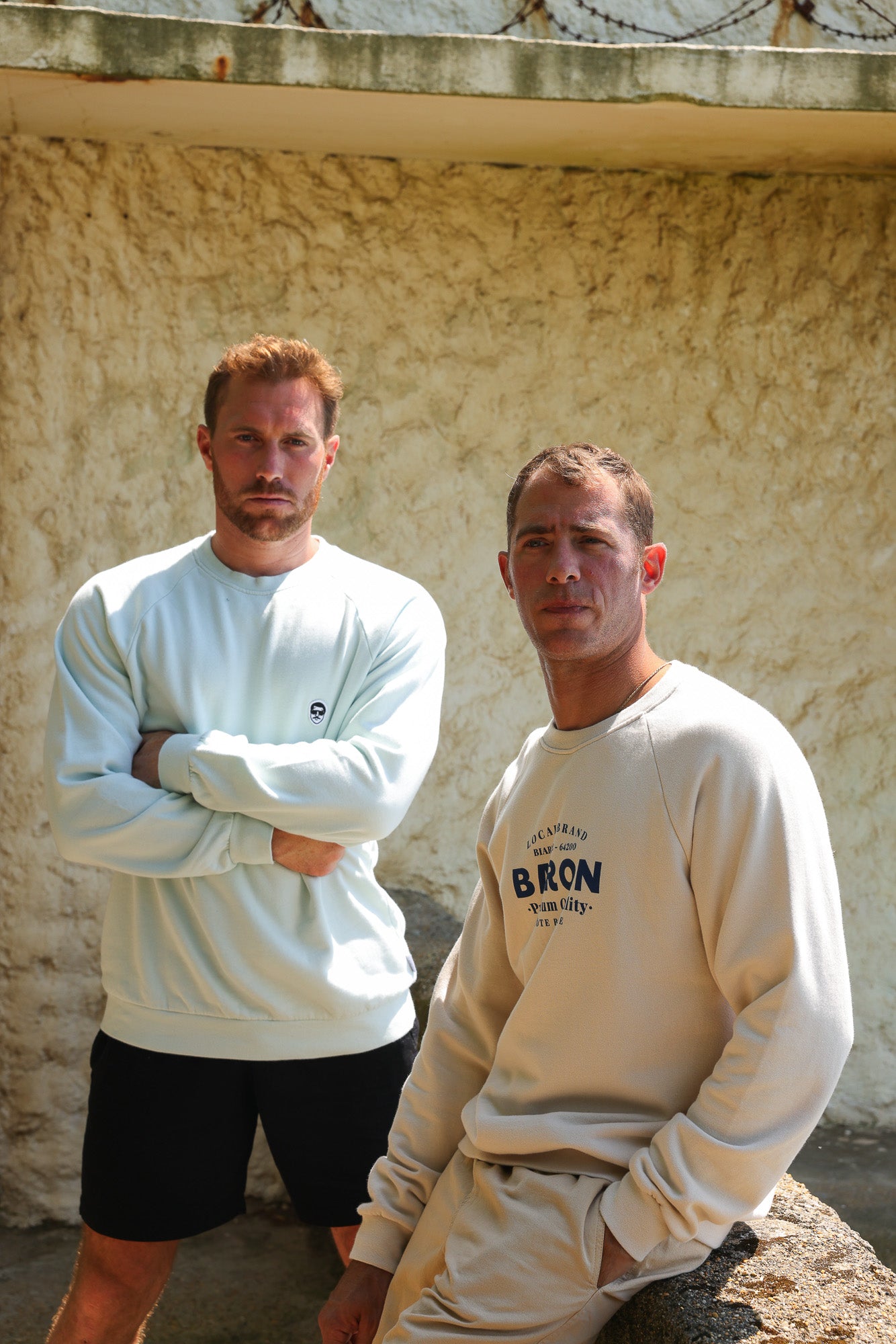 Sweat Crew Coton Bio TYPO - Beige crème