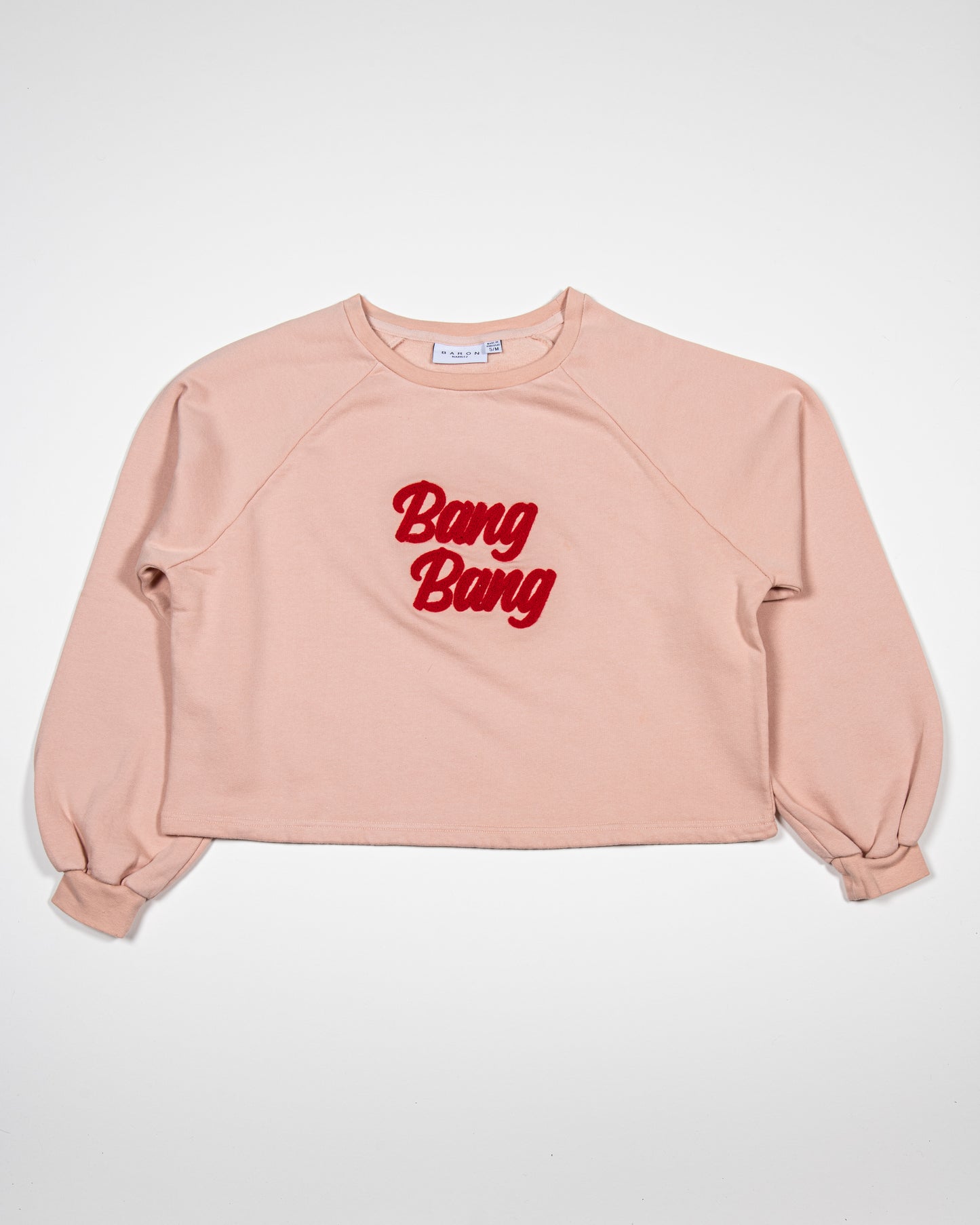 Sweat Crop top Coton Bio BANG BANG - Rose pastel