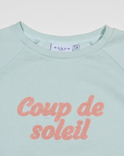 Sweat Crop top Coton Bio COUP DE SOLEIL - Vert menthe