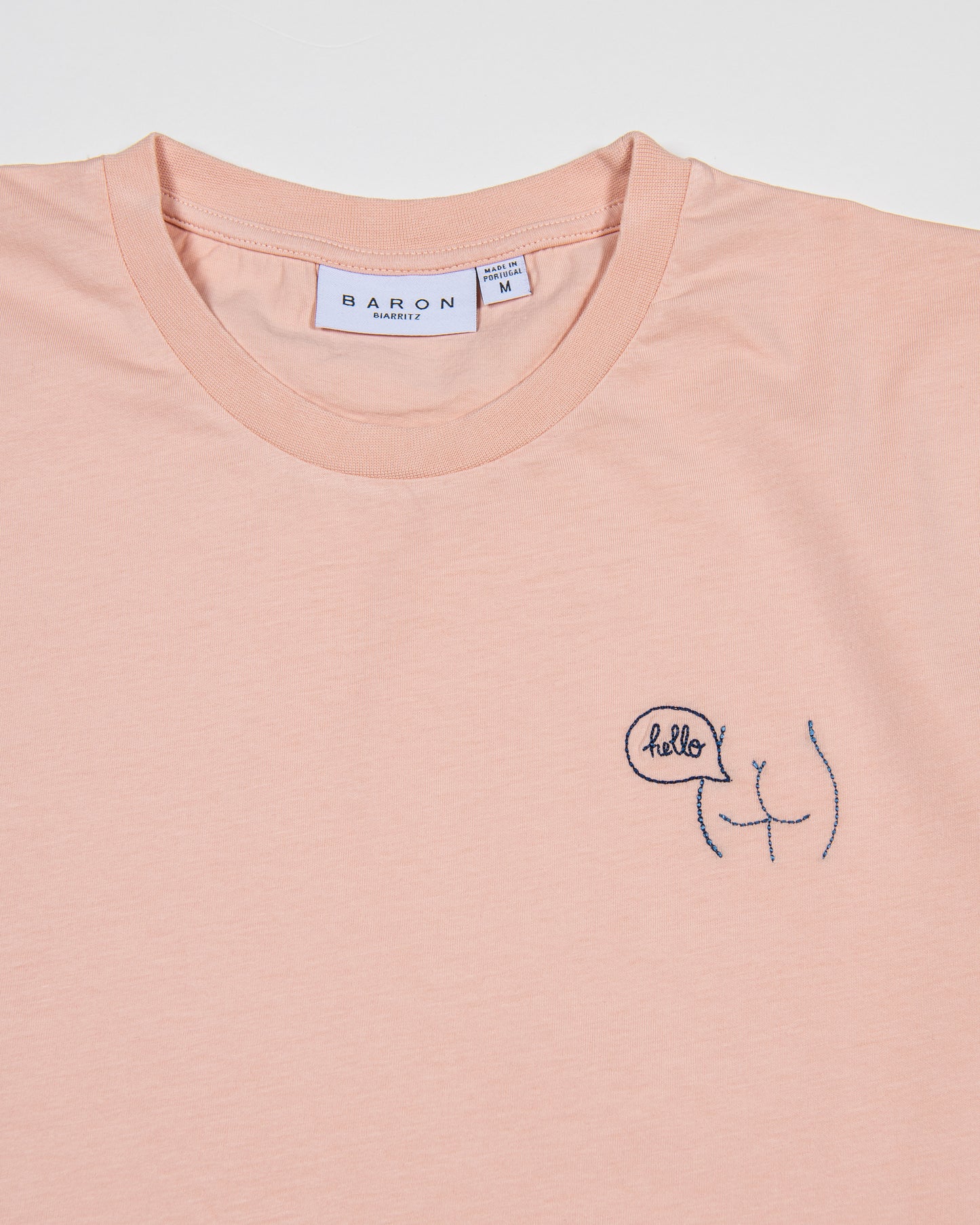 Tee-shirt Coton bio HELLO - Rose pastel