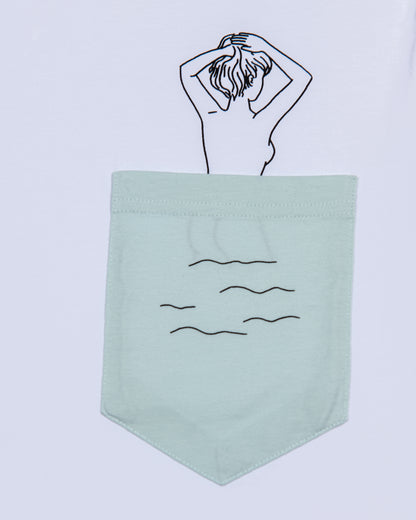 Tee-shirt Coton Bio BAIN DE MINUIT - Vert menthe